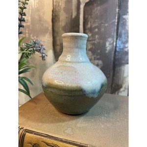 Vintage Studio Art Pottery Drip Glaze Ceramic Bud Vase Signed by Artist